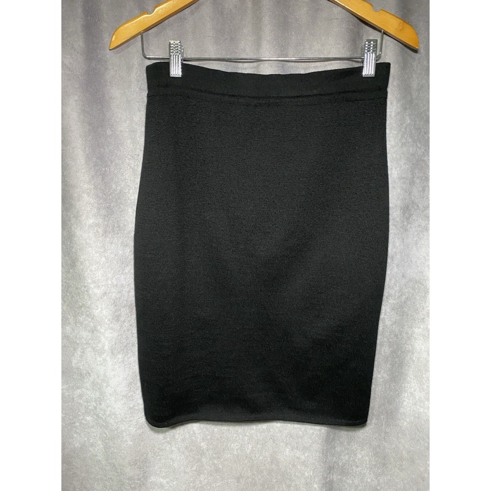 FENDI Black 100% Wool Pencil Skirt Vintage Women's Classic Italian Designer
